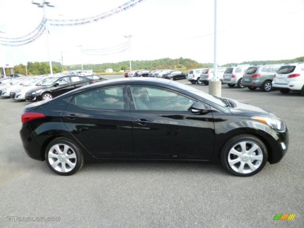 2013 Elantra Limited - Midnight Black / Gray photo #8