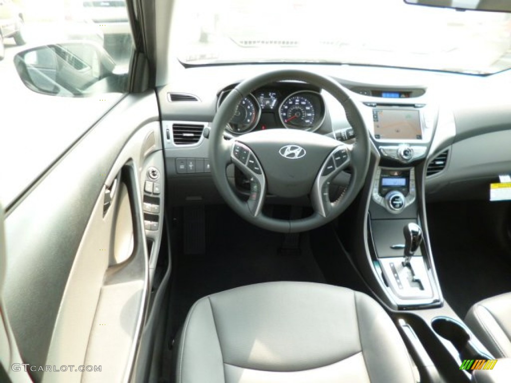 2013 Elantra Limited - Midnight Black / Gray photo #14