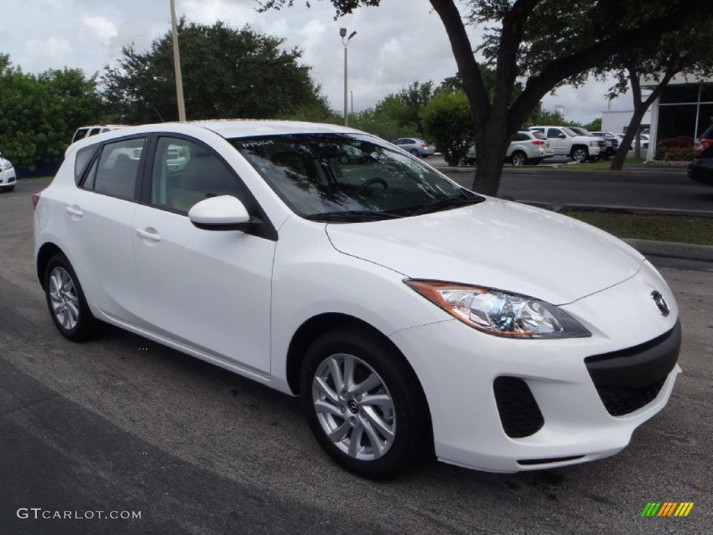 2013 MAZDA3 i Touring 5 Door - Crystal White Pearl Mica / Black photo #1