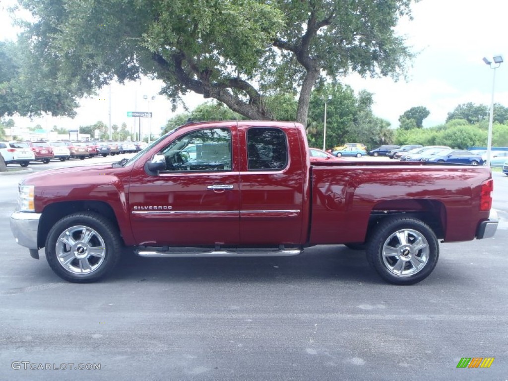 2013 Silverado 1500 LT Extended Cab - Deep Ruby Metallic / Light Cashmere/Dark Cashmere photo #3