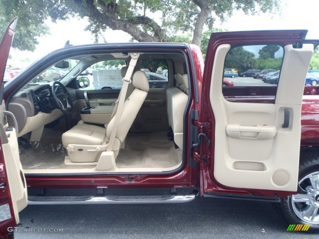 2013 Silverado 1500 LT Extended Cab - Deep Ruby Metallic / Light Cashmere/Dark Cashmere photo #19