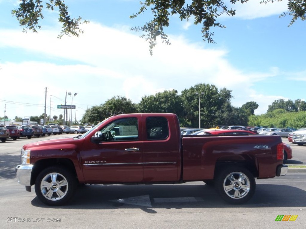 2013 Silverado 1500 LT Extended Cab 4x4 - Deep Ruby Metallic / Ebony photo #4