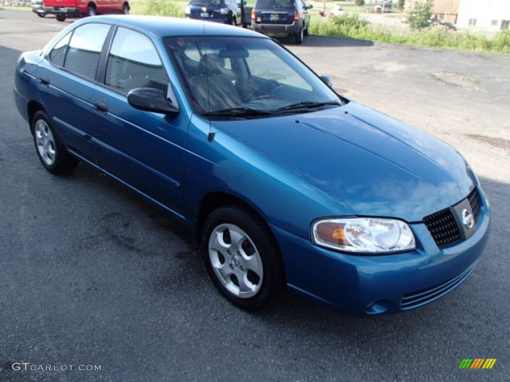 2004 Sentra 1.8 - Vibrant Blue / Taupe photo #4