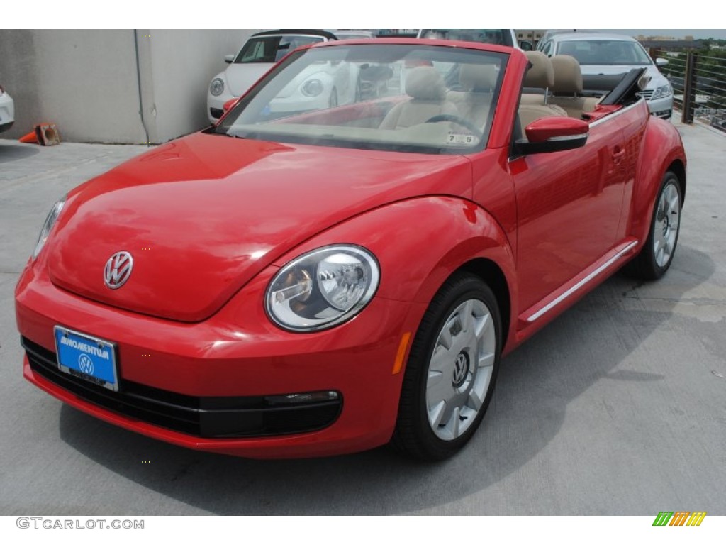 2013 Beetle 2.5L Convertible - Tornado Red / Beige photo #3