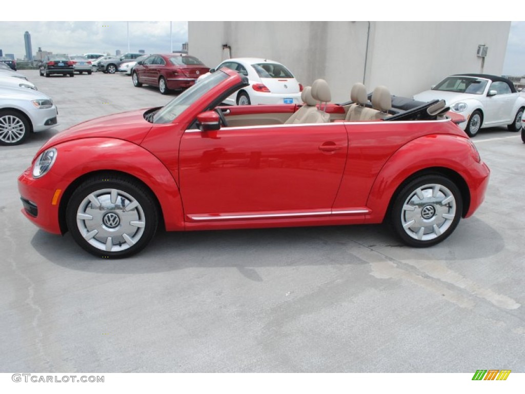 2013 Beetle 2.5L Convertible - Tornado Red / Beige photo #5
