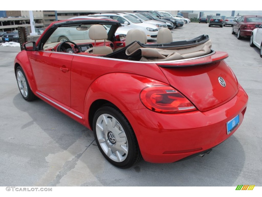 2013 Beetle 2.5L Convertible - Tornado Red / Beige photo #6