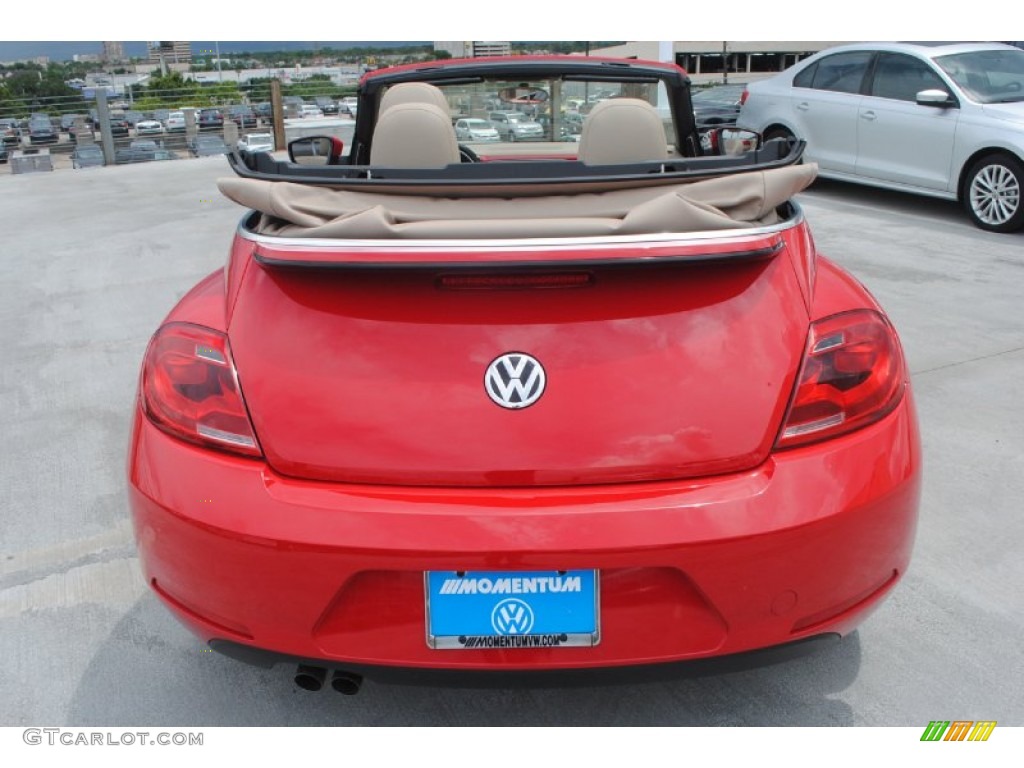 2013 Beetle 2.5L Convertible - Tornado Red / Beige photo #7