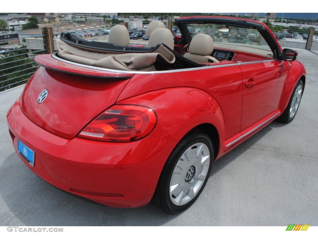 2013 Beetle 2.5L Convertible - Tornado Red / Beige photo #8