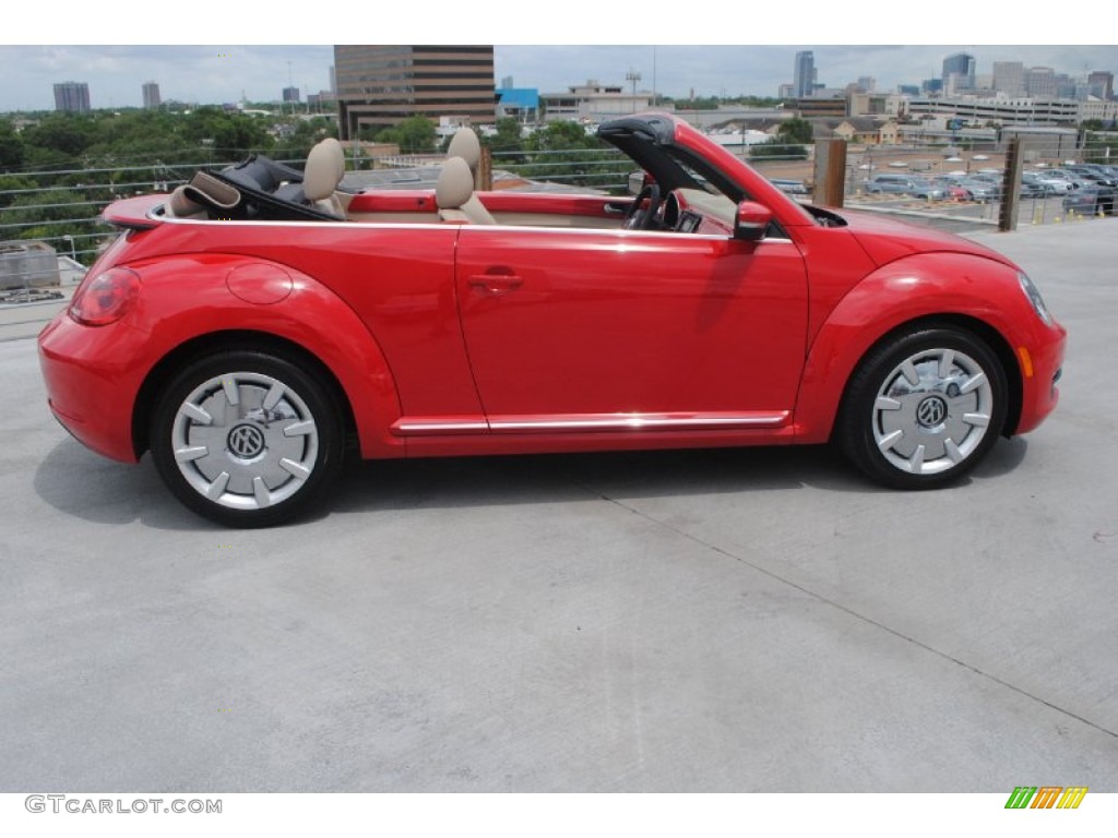 2013 Beetle 2.5L Convertible - Tornado Red / Beige photo #9