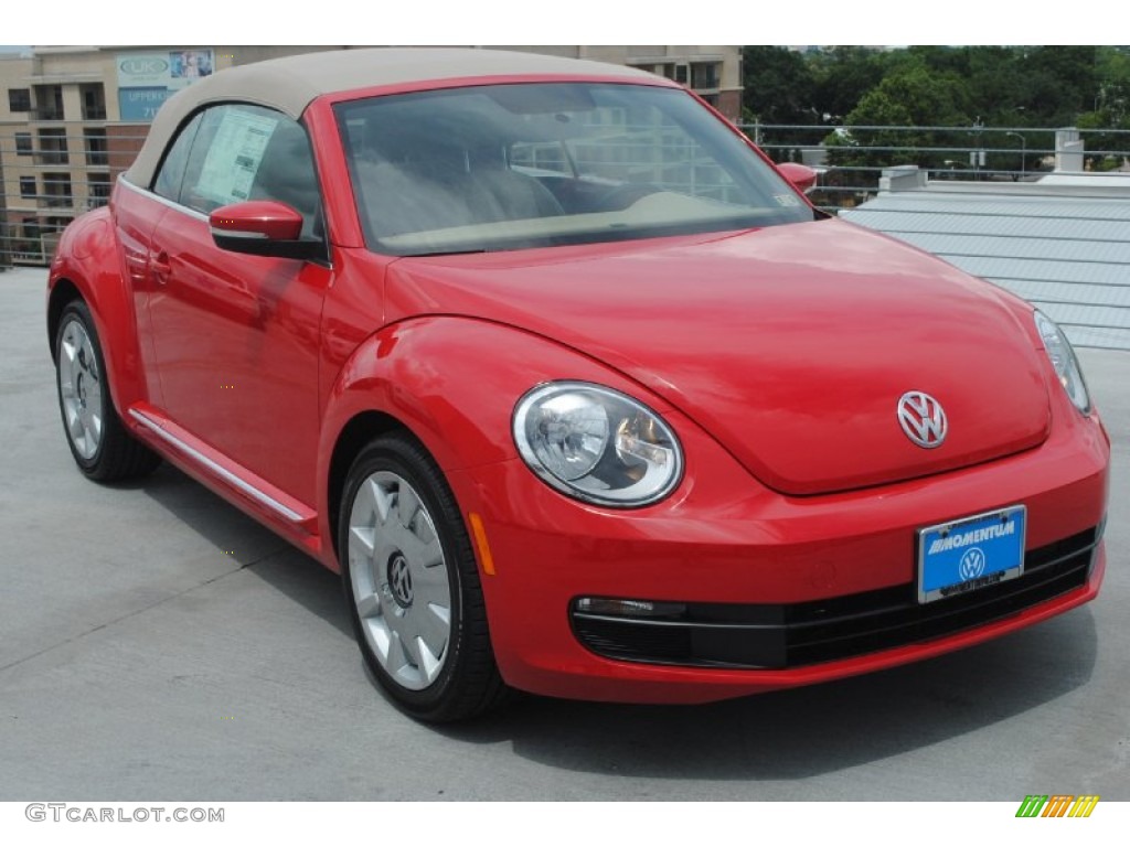 2013 Beetle 2.5L Convertible - Tornado Red / Beige photo #10
