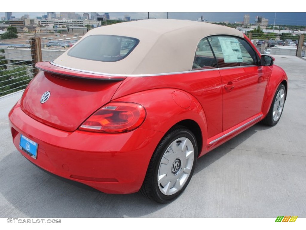 2013 Beetle 2.5L Convertible - Tornado Red / Beige photo #11