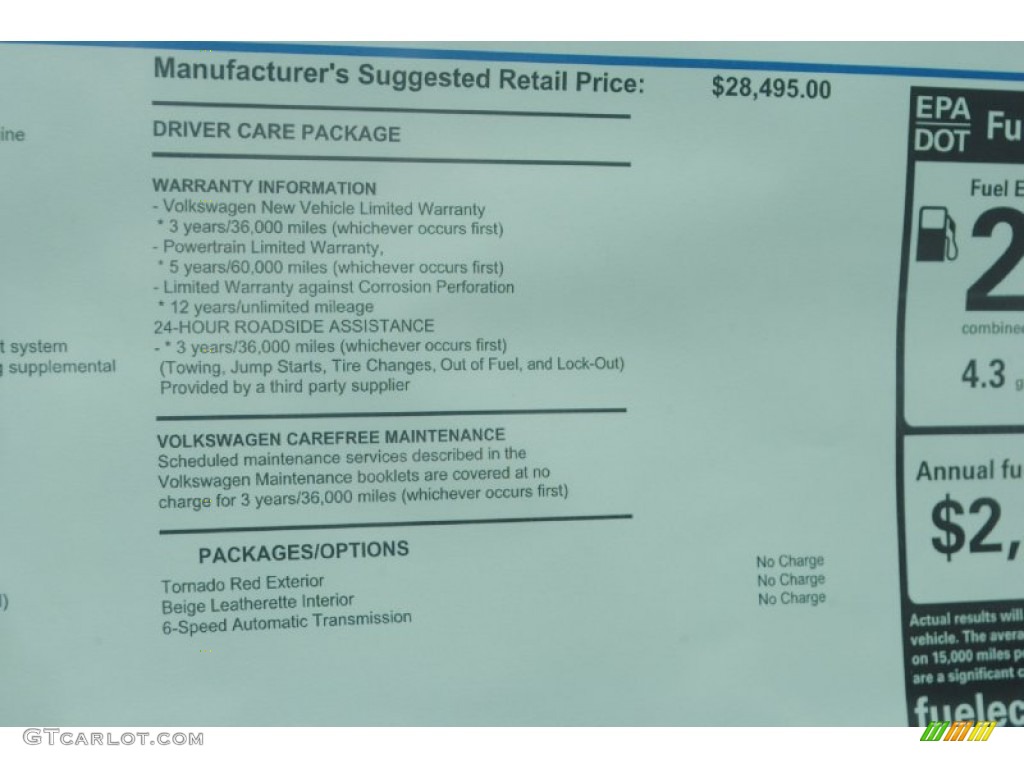 2013 Beetle 2.5L Convertible - Tornado Red / Beige photo #13