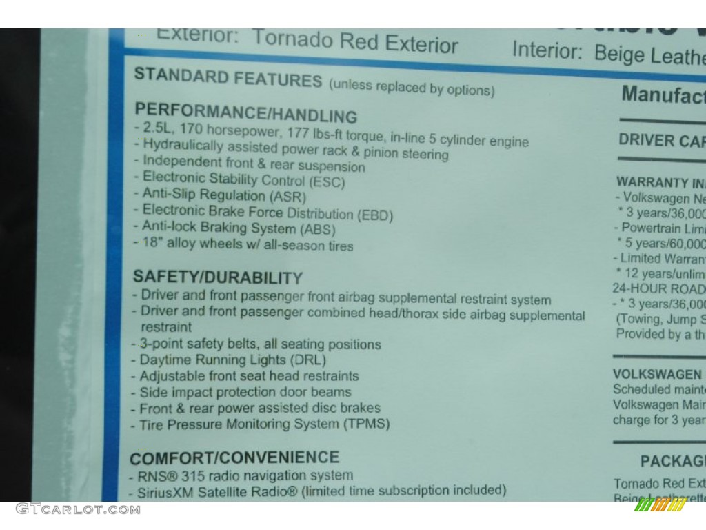 2013 Beetle 2.5L Convertible - Tornado Red / Beige photo #14
