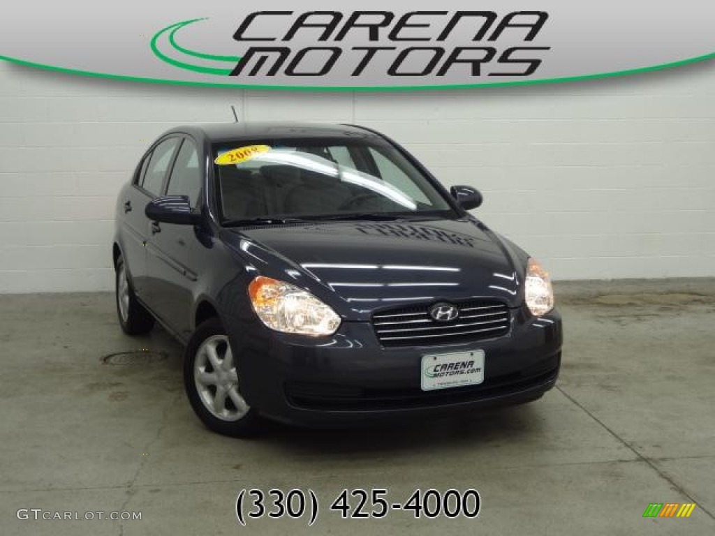 2008 Accent GLS Sedan - Charcoal Gray / Gray photo #1