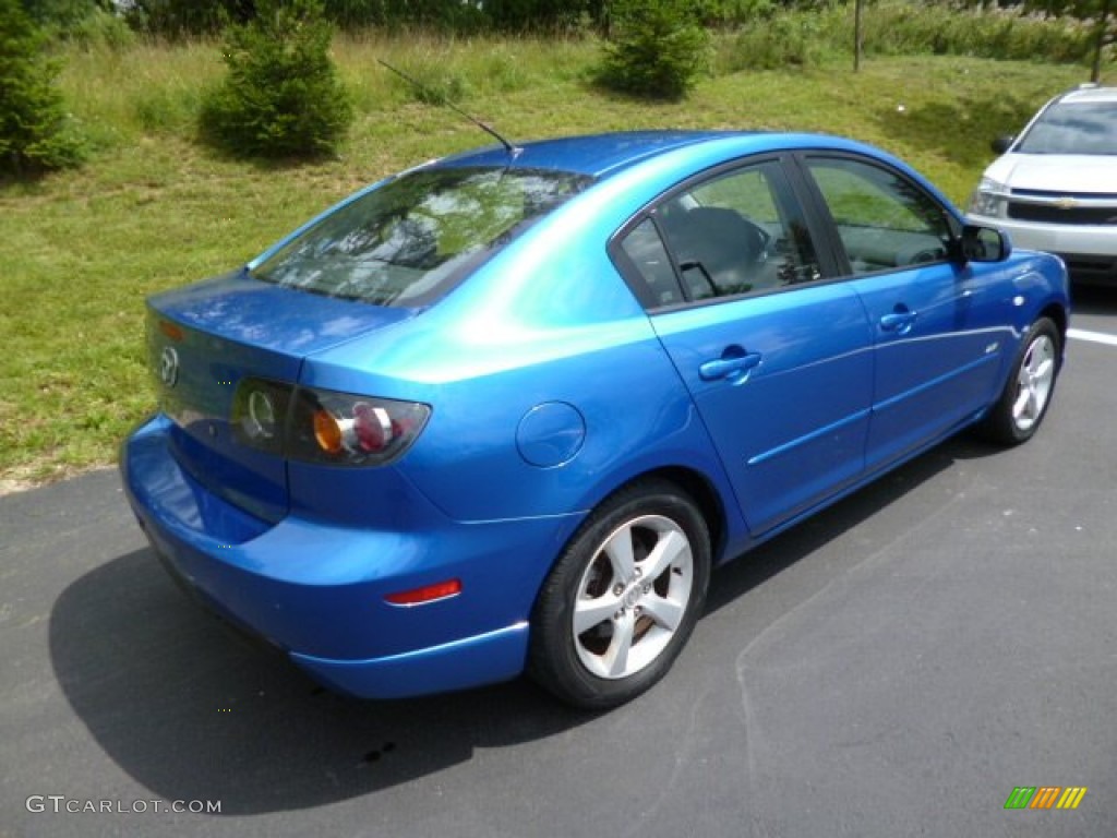 2005 MAZDA3 s Sedan - Winning Blue Mica / Black/Blue photo #7