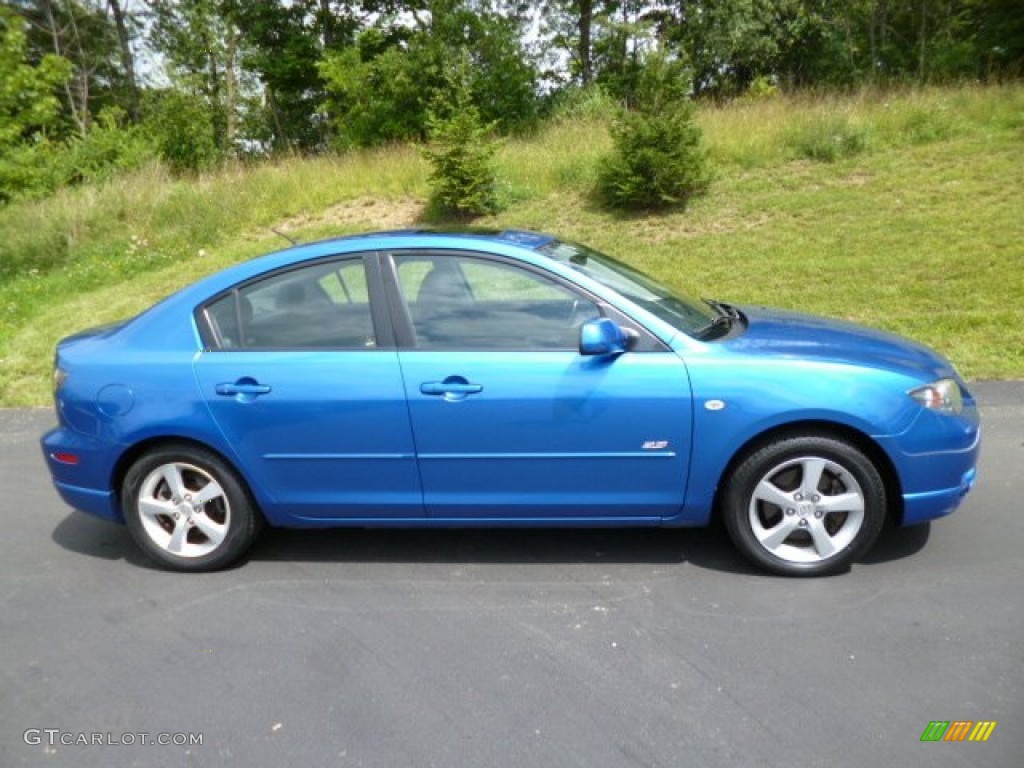 2005 MAZDA3 s Sedan - Winning Blue Mica / Black/Blue photo #8