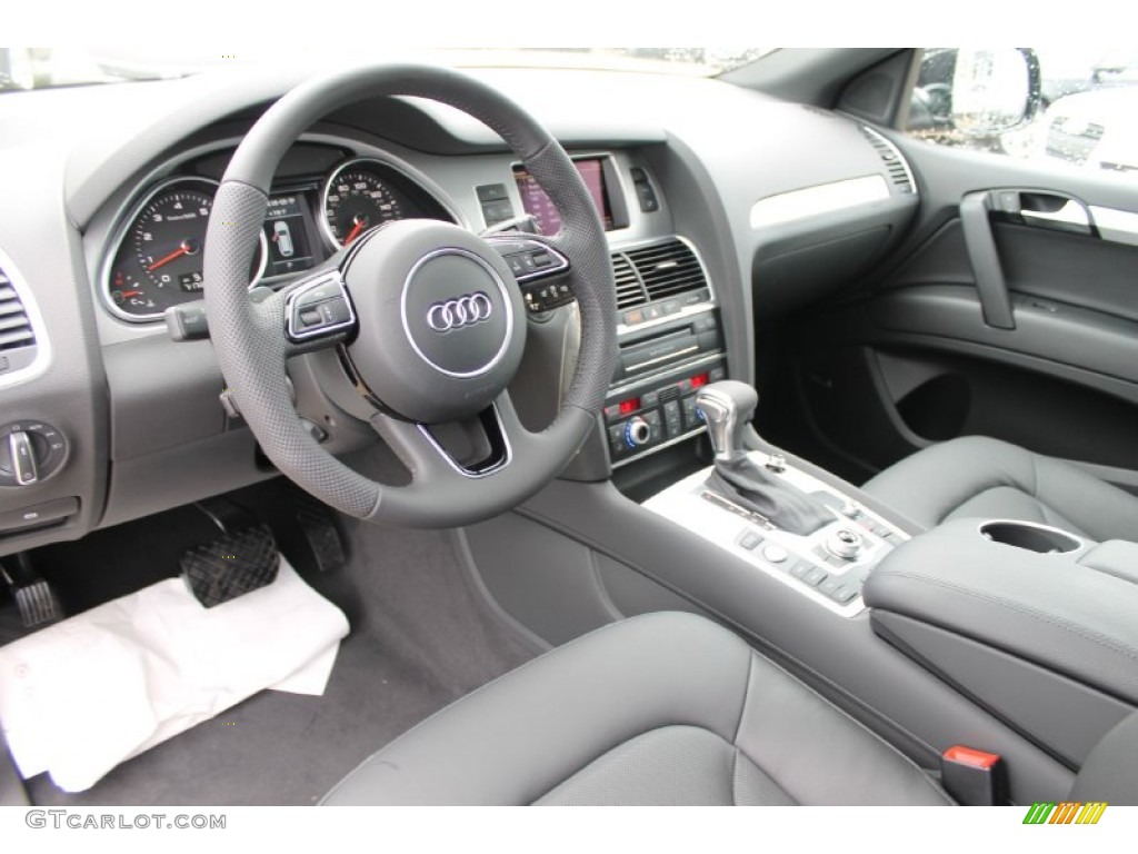 Black Interior 2014 Audi Q7 3.0 TFSI quattro S Line Package Photo #83527959