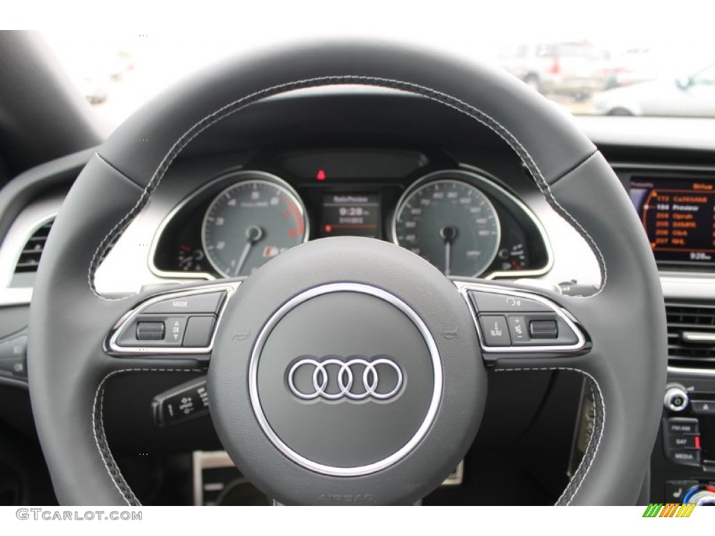 2014 Audi S5 3.0T Premium Plus quattro Coupe Black Steering Wheel Photo #83530329