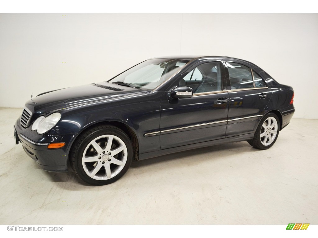 Black Opal Metallic 2003 Mercedes-Benz C 230 Kompressor Sedan Exterior Photo #83535243