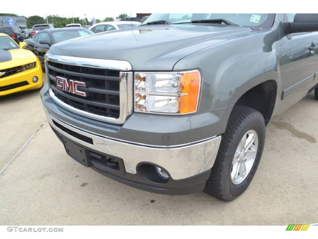 2011 Sierra 1500 SLE Crew Cab 4x4 - Gray Green Metallic / Ebony/Light Cashmere photo #12