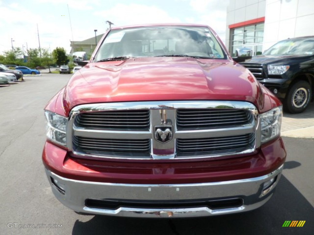 2011 Ram 1500 Big Horn Crew Cab 4x4 - Deep Cherry Red Crystal Pearl / Light Pebble Beige/Bark Brown photo #2