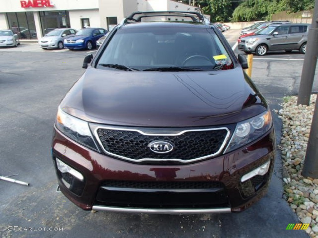 2012 Sorento SX V6 AWD - Dark Cherry / Black photo #2