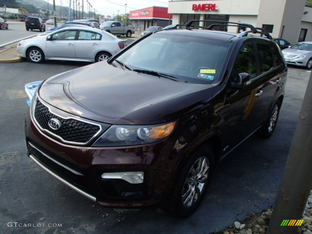 2012 Sorento SX V6 AWD - Dark Cherry / Black photo #3