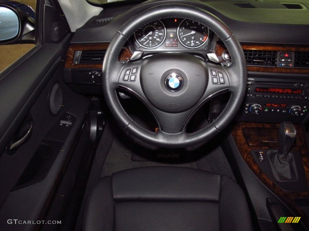 2008 BMW 3 Series 335i Coupe Black Steering Wheel Photo #83541255