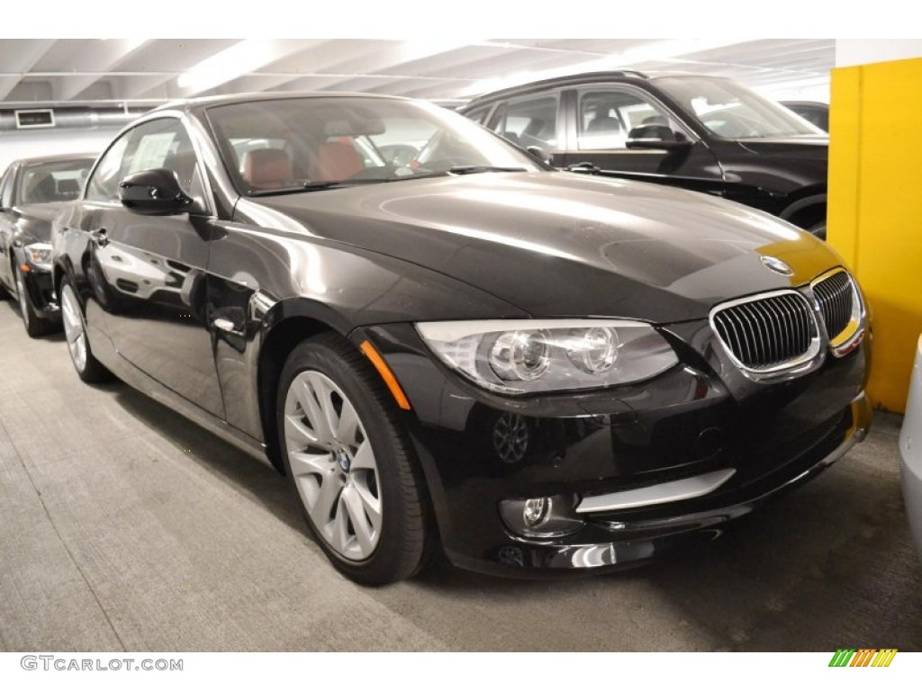 2013 3 Series 328i Convertible - Jet Black / Coral Red/Black photo #2