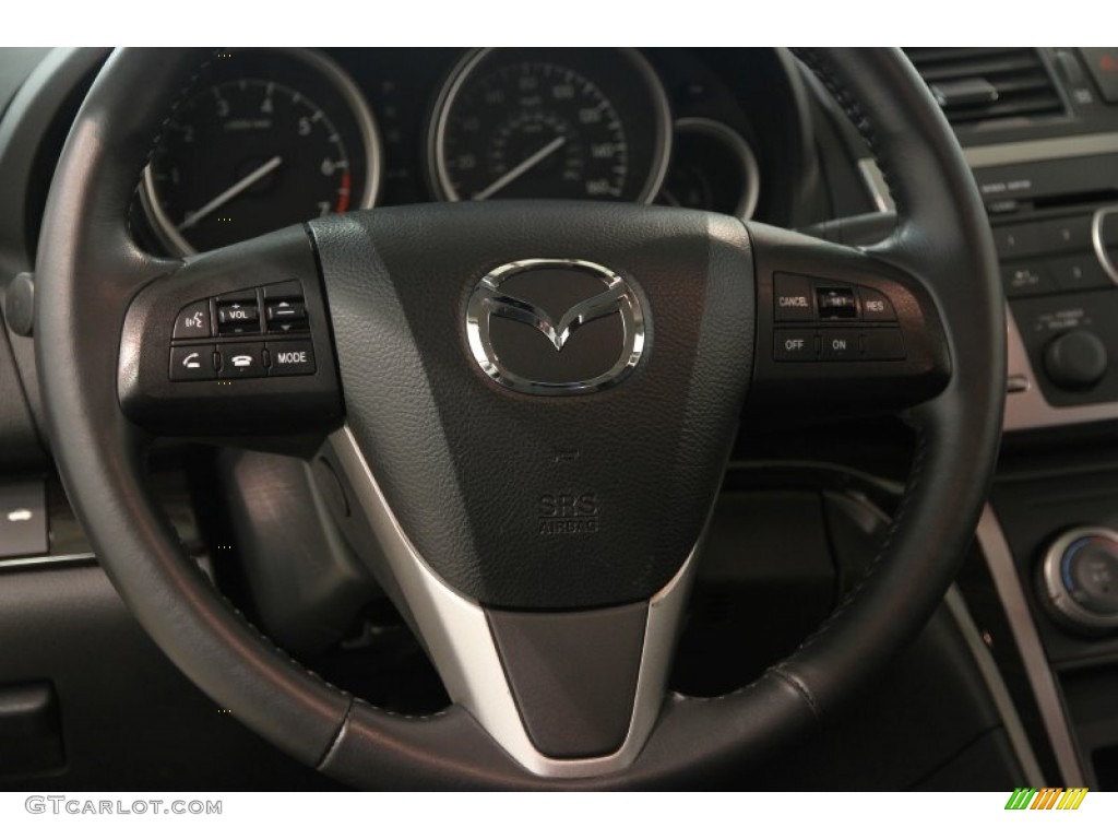 2013 Mazda MAZDA6 i Touring Plus Sedan Black Steering Wheel Photo #83543391