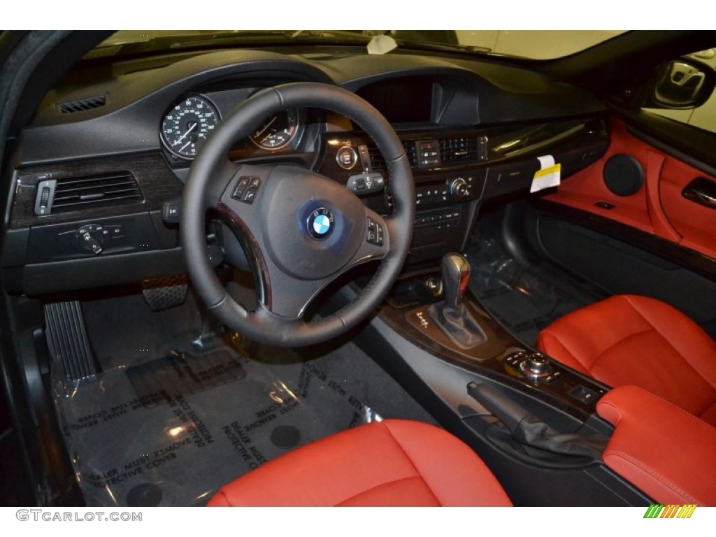 2013 3 Series 328i Convertible - Jet Black / Coral Red/Black photo #6