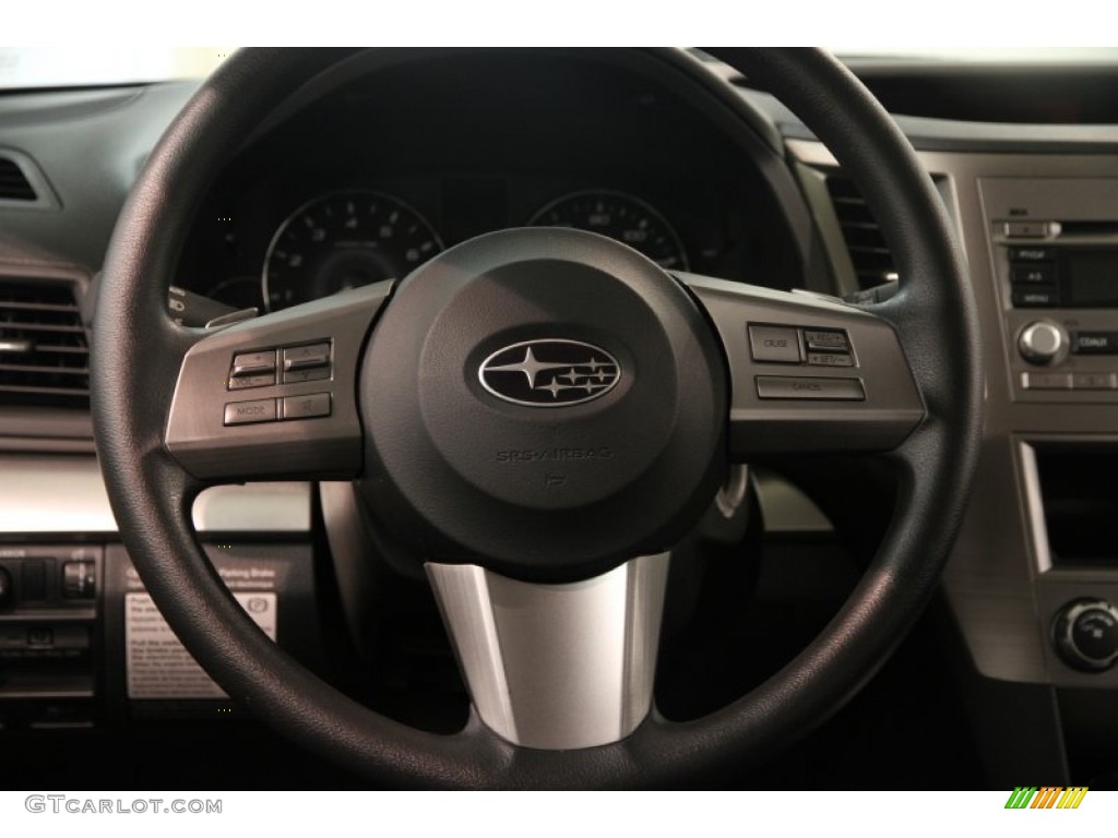 2010 Subaru Outback 2.5i Wagon Off Black Steering Wheel Photo #83545047