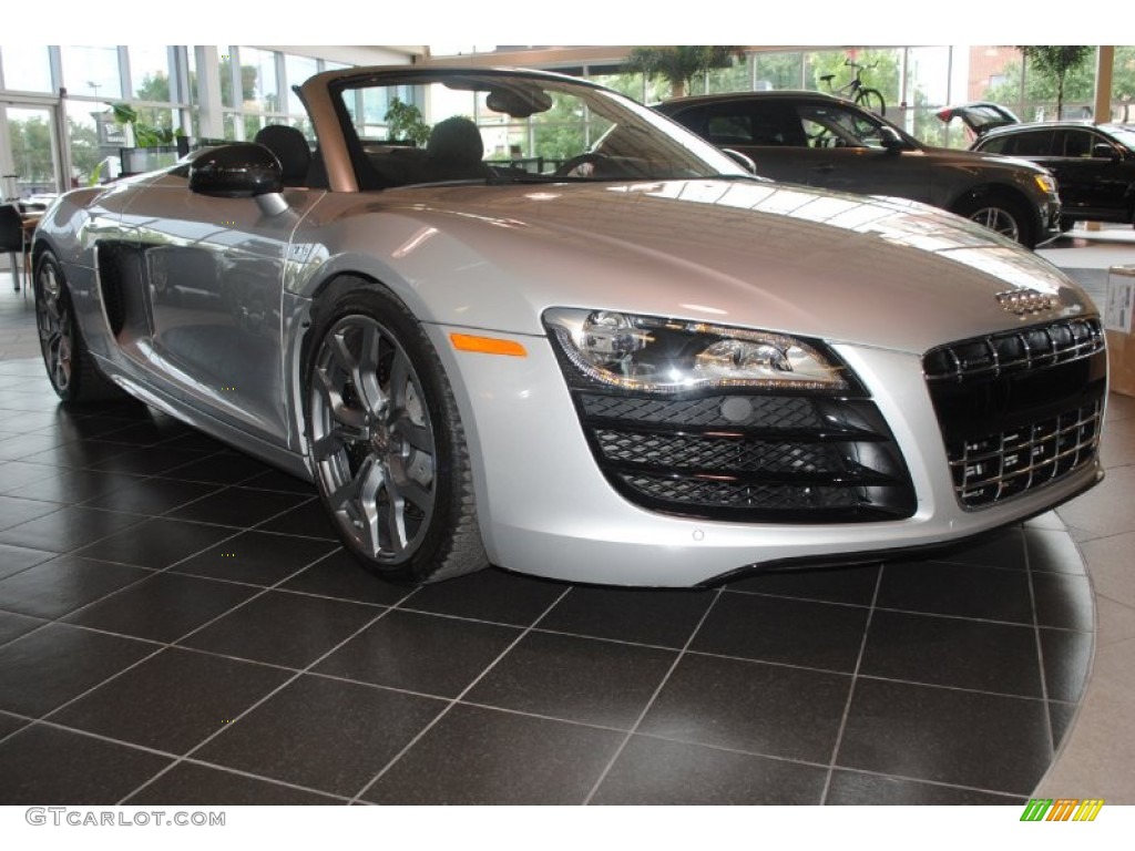 Ice Silver Metallic 2012 Audi R8 Spyder 5.2 FSI quattro Exterior Photo #83546478