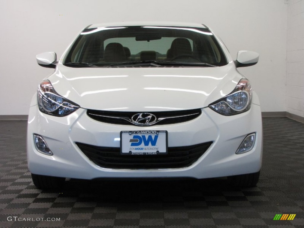 2012 Elantra GLS - Shimmering White / Beige photo #2