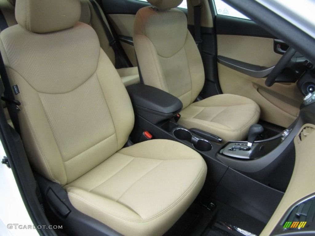 2012 Elantra GLS - Shimmering White / Beige photo #9