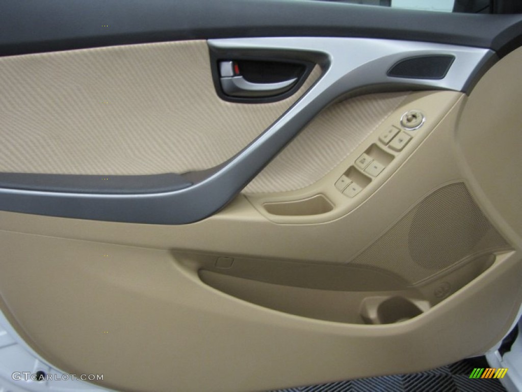 2012 Elantra GLS - Shimmering White / Beige photo #10