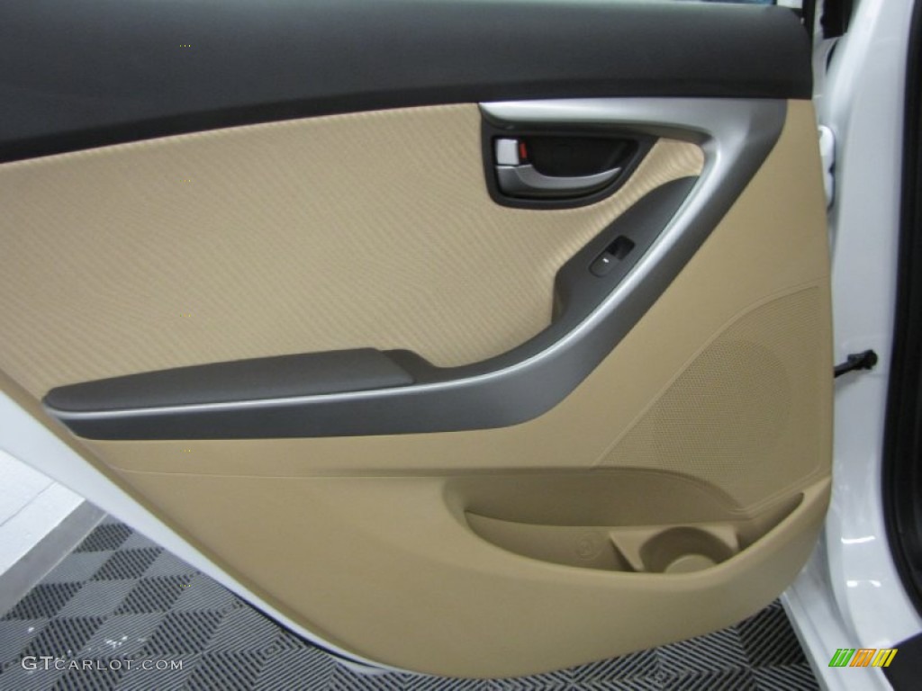 2012 Elantra GLS - Shimmering White / Beige photo #12