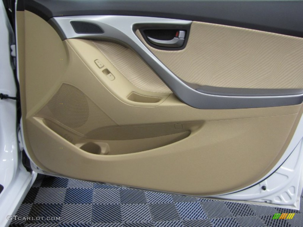 2012 Elantra GLS - Shimmering White / Beige photo #14