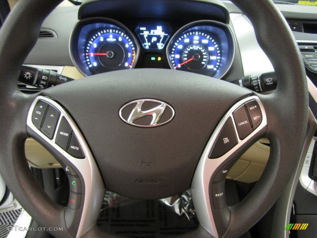 2012 Elantra GLS - Shimmering White / Beige photo #15