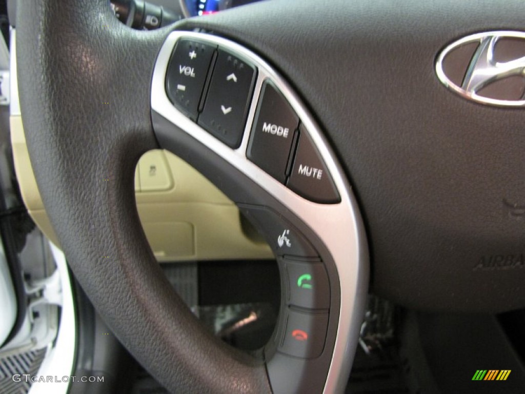 2012 Elantra GLS - Shimmering White / Beige photo #16
