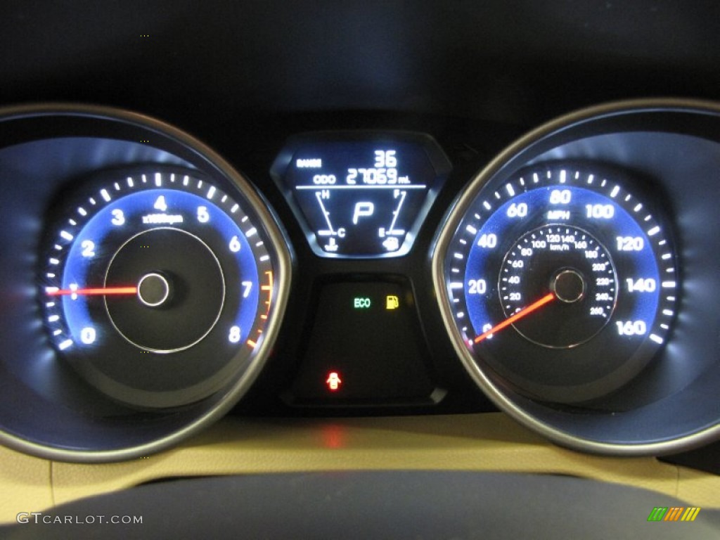 2012 Elantra GLS - Shimmering White / Beige photo #20