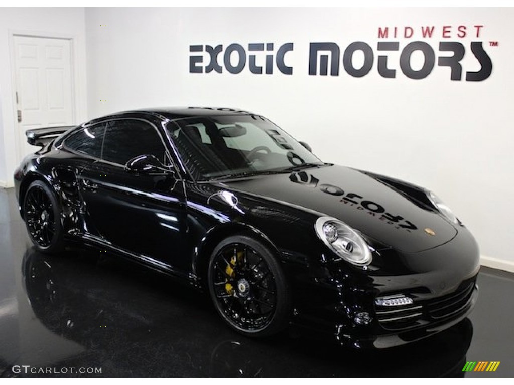 2012 911 Turbo S Coupe - Black / Black photo #7