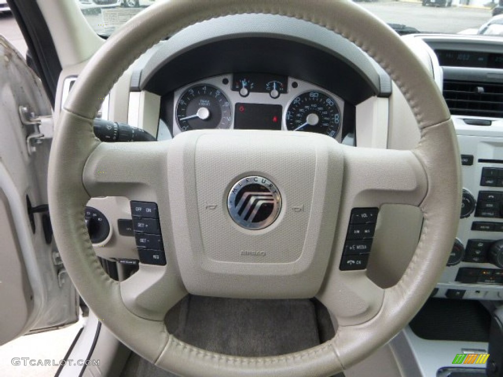 2010 Mercury Mariner V6 Premier 4WD Stone Steering Wheel Photo #83548086