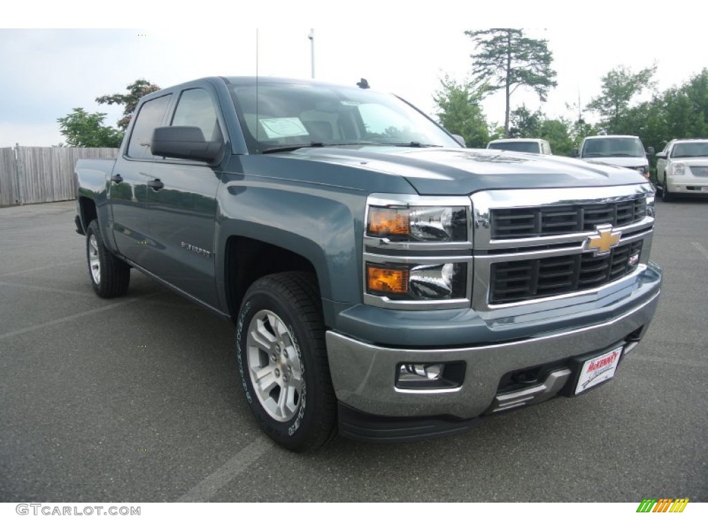 2014 Silverado 1500 LT Z71 Crew Cab 4x4 - Blue Granite Metallic / Jet Black photo #1