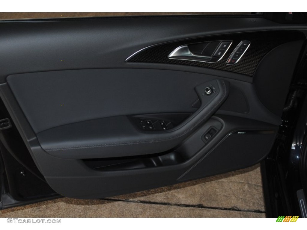2014 Audi S6 Prestige quattro Sedan Black Valcona Door Panel Photo #83553828