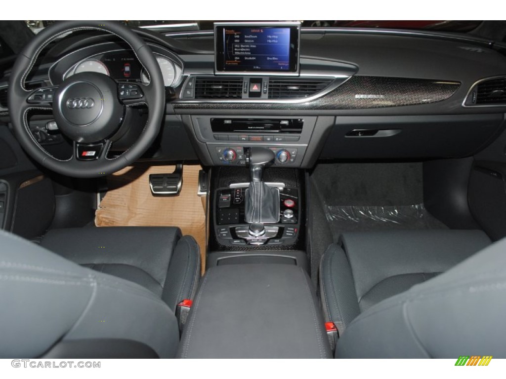 2014 Audi S6 Prestige quattro Sedan Black Valcona Dashboard Photo #83554428