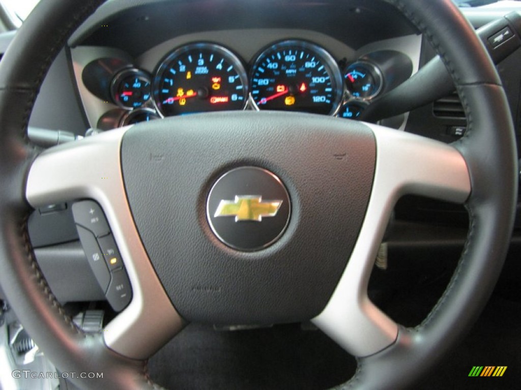 2013 Chevrolet Silverado 1500 LT Crew Cab 4x4 Ebony Steering Wheel Photo #83555823