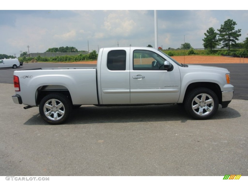 2013 Sierra 1500 SLE Extended Cab 4x4 - Quicksilver Metallic / Ebony photo #6