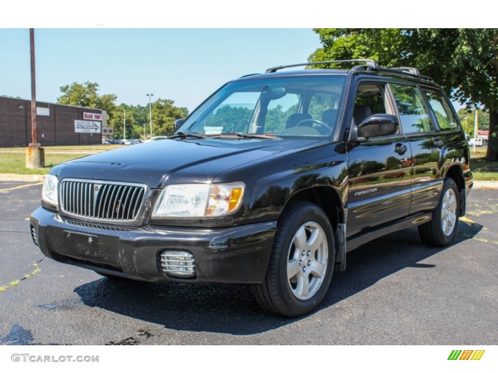 2002 Forester 2.5 S - Black Mica Pearl / Beige photo #1