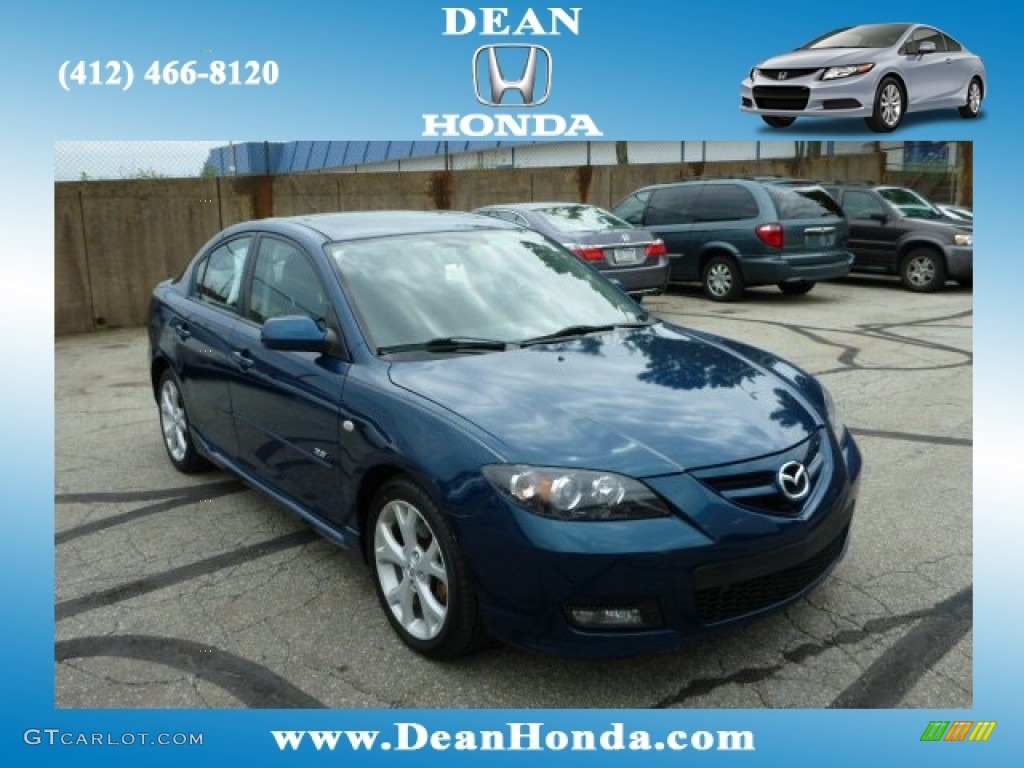 2007 MAZDA3 s Sport Sedan - Phantom Blue Mica / Black photo #1